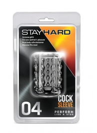 Прозрачная насадка с бороздками STAY HARD COCK SLEEVE 04 CLEAR - Blush Novelties - в Дзержинске купить с доставкой