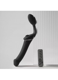 Черный безремневой вибрострапон Strap-On-Me Multi Orgasm Size XL - Strap-on-me - купить с доставкой в Дзержинске