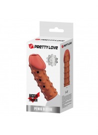 Телесная открытая насадка на пенис с бугорками - 19,8 см. - Baile - в Дзержинске купить с доставкой