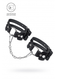Черные кожаные оковы из двух ремешков - Pecado - купить с доставкой в Дзержинске