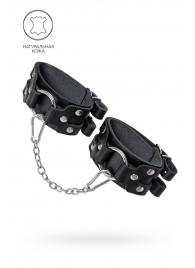 Черные кожаные оковы с двумя ремешками - Pecado - купить с доставкой в Дзержинске