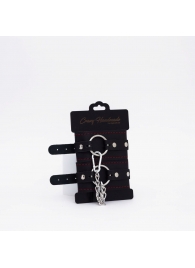 Черно-красные кожаные оковы - Crazy Handmade - купить с доставкой в Дзержинске