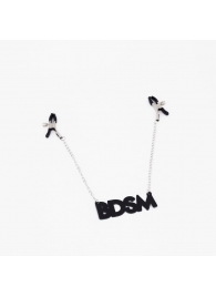 Зажимы на соски с кожаной подвеской BDSM - Crazy Handmade - купить с доставкой в Дзержинске