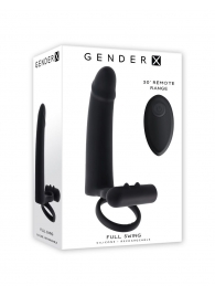 Черная вибронасадка для двойного проникновения Full Swing - Gender X - купить с доставкой в Дзержинске
