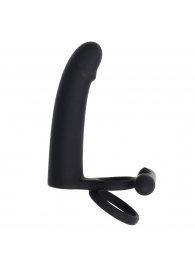 Черная вибронасадка для двойного проникновения Full Swing - Gender X - купить с доставкой в Дзержинске