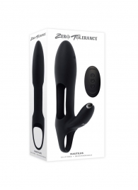 Черная насадка на пенис с вибрацией Nautilus - Zero Tolerance - в Дзержинске купить с доставкой