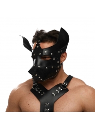 Черная кожаная маска «Собака» - Crazy Handmade - купить с доставкой в Дзержинске
