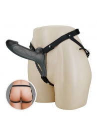 Черный полый мужской страпон London - 16,8 см. - Baile - купить с доставкой в Дзержинске