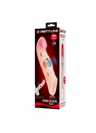 Телесная удлиняющая насадка с рельефом и вибрацией Brad - 21,3 см. - Baile - в Дзержинске купить с доставкой