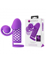 Фиолетовая вибронасадка с клиторальным отростком Harden - Baile - в Дзержинске купить с доставкой