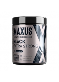 Черные утолщенные презервативы MAXUS Extra Strong с железным кейсом - 15 шт. - Maxus - купить с доставкой в Дзержинске
