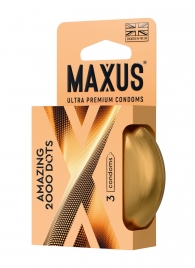 Точечные презервативы MAXUS 2000 Amazing Dots с железным кейсом - 3 шт. - Maxus - купить с доставкой в Дзержинске