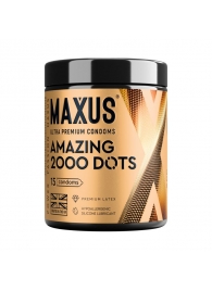 Точечные презервативы MAXUS 2000 Amazing Dots с железным кейсом - 15 шт. - Maxus - купить с доставкой в Дзержинске
