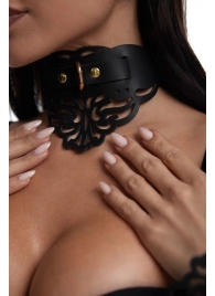 Фигурный чокер с узорами и золотистой фурнитурой - Crazy Handmade - купить с доставкой в Дзержинске