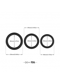 Набор из 3 черных эрекционных колец Stay Hard - Boys of Toys - в Дзержинске купить с доставкой