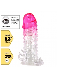 Прозрачно-розовая насадка на пенис Wilford - 13,5 см. - Baile - в Дзержинске купить с доставкой