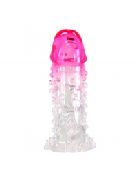 Прозрачно-розовая насадка на пенис Wilford - 13,5 см. - Baile - в Дзержинске купить с доставкой
