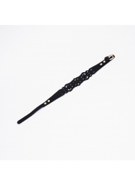 Черный ажурный чокер с золотистой фурнитурой - Crazy Handmade - купить с доставкой в Дзержинске