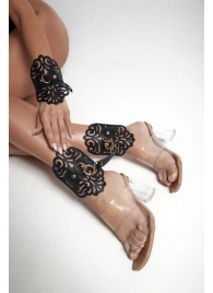 Черный фигурные оковы с золотистой фурнитурой - Crazy Handmade - купить с доставкой в Дзержинске