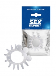 Эластичное эрекционное кольцо с шариками и лучами - Sex Expert - в Дзержинске купить с доставкой