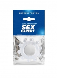 Прозрачное эрекционное кольцо со стимулирующими шариками - Sex Expert - в Дзержинске купить с доставкой