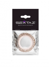 Эрекционное кольцо с бежевыми «ресничками» - Sextaz - в Дзержинске купить с доставкой