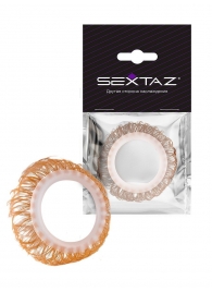 Эрекционное кольцо с бежевыми «ресничками» - Sextaz - в Дзержинске купить с доставкой