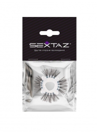 Эластичное эрекционное кольцо с черными «ресничками» - Sextaz - в Дзержинске купить с доставкой