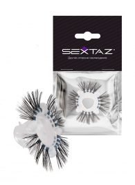 Эластичное эрекционное кольцо с черными «ресничками» - Sextaz - в Дзержинске купить с доставкой