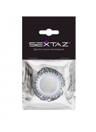 Эластичное эрекционное колечко с черными «ресничками» - Sextaz - в Дзержинске купить с доставкой