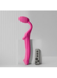 Ярко-розовый безремневой страпон Strap-on-me Vibrating Bendable Strap-On size XL - Strap-on-me - купить с доставкой в Дзержинске