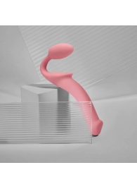 Розовый безремневой страпон Strap-on-me Semi-Realistic Bendable Strap-On size XL - Strap-on-me - купить с доставкой в Дзержинске