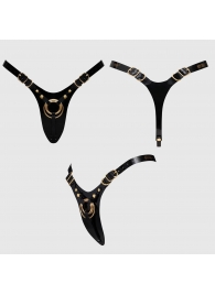 Черный пояс для фиксации насадок Strap-On-Me Leatherette Harness Fabulous - Strap-on-me - купить с доставкой в Дзержинске