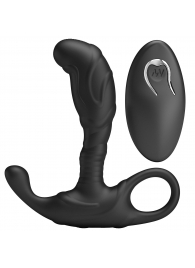 Черный изогнутый массажёр простаты с вибрацией и пультом ДУ - Baile - в Дзержинске купить с доставкой
