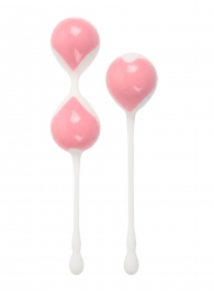 Набор розово-белых вагинальных шариков: двойные и одинарный - Erokay