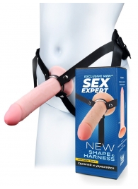 Мужской полый страпон на регулируемых ремешках - 22 см. - Sex Expert - купить с доставкой в Дзержинске