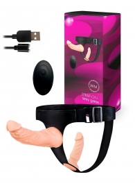 Женский страпон с 2 насадками, вибрацией и пультом ДУ - Erowoman-Eroman - купить с доставкой в Дзержинске