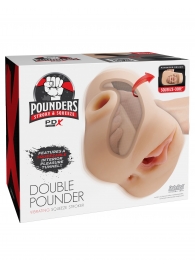 Телесный мастурбатор с вибрацией Double Pounder Vibrating Squeeze Stroker - Pipedream - в Дзержинске купить с доставкой