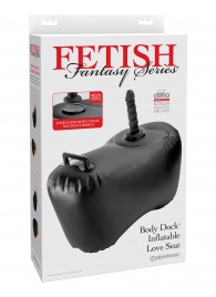 Черное надувное кресло с платформой для фиксации дилдо Body Dock Inflatable Love Seat - Pipedream - купить с доставкой в Дзержинске