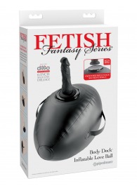 Черный надувной мяч с платформой для фиксации дилдо Body Dock Inflatable Love Ball - Pipedream - купить с доставкой в Дзержинске