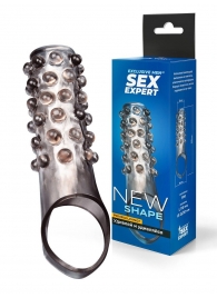 Дымчатая насадка на пенис с выпуклостями - 11 см. - Sex Expert - в Дзержинске купить с доставкой