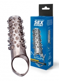 Дымчатая насадка на пенис с шипами и выпуклостями - 12 см. - Sex Expert - в Дзержинске купить с доставкой