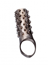 Дымчатая насадка на пенис с шипами и выпуклостями - 12,5 см. - Sex Expert - в Дзержинске купить с доставкой