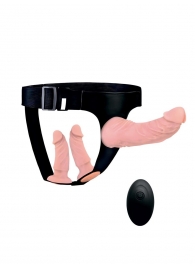 Женский страпон с 3 насадками и вибрацией - Erowoman-Eroman - купить с доставкой в Дзержинске