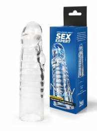 Прозрачная закрытая насадка на член - 15 см. - Sex Expert - в Дзержинске купить с доставкой