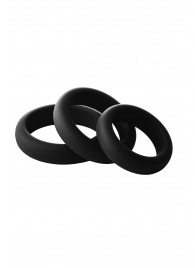 Набор из 3 черных эрекционных колец Smooth Silicone Cockring Pack - Dream Toys - в Дзержинске купить с доставкой