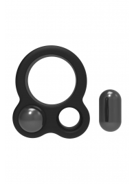 Черное эрекционное кольцо с утяжелителями Cockring Dual Weight - Dream Toys - в Дзержинске купить с доставкой