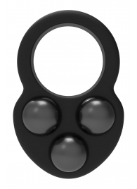 Черное эрекционное кольцо с утяжелителями - Dream Toys - в Дзержинске купить с доставкой