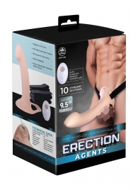 Телесный полый страпон с вибрацией Erection Agents - 24,1 см. - NMC - купить с доставкой в Дзержинске