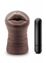 Коричневый мастурбатор-ротик Krystal Vibrating Masturbator - Blush Novelties - в Дзержинске купить с доставкой